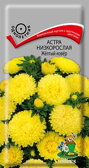 Семена цветов, Астра низкорослая Жёлтый ковёр однолетняя, 0,2гр ПОИСК